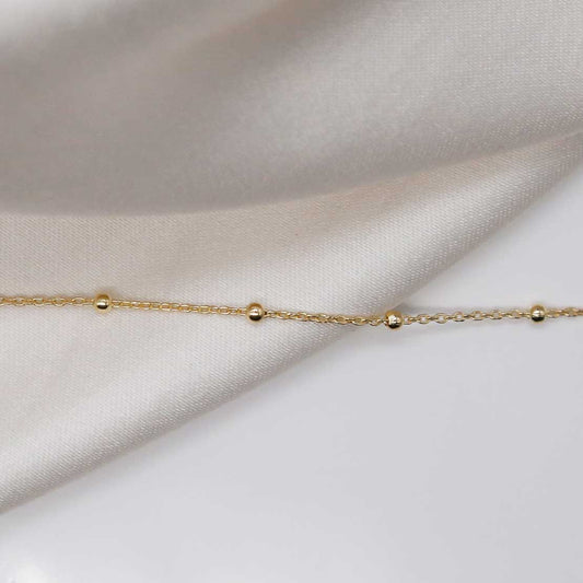 GOLD PLATED STERLING SILVER SATELLITE CHAIN MV1317 LAID STRAIGHT