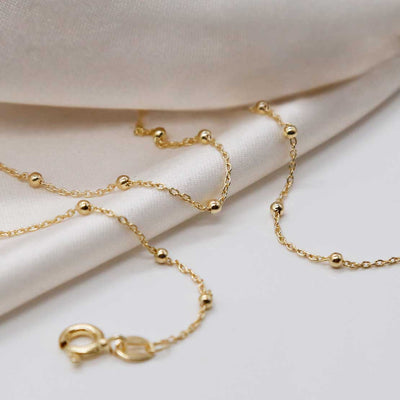 GOLD PLATED STERLING SILVER SATELLITE CHAIN MV1317 STREWN