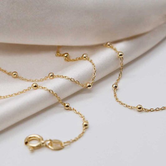 GOLD PLATED STERLING SILVER SATELLITE CHAIN MV1317 STREWN