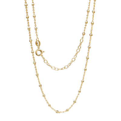 GOLD PLATED STERLING SILVER SATELLITE CHAIN MV1317 WHITE BACKGROUND