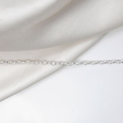 STERLING SILVER OVAL BELCHER CHAIN R025 LAID STRAIGHT