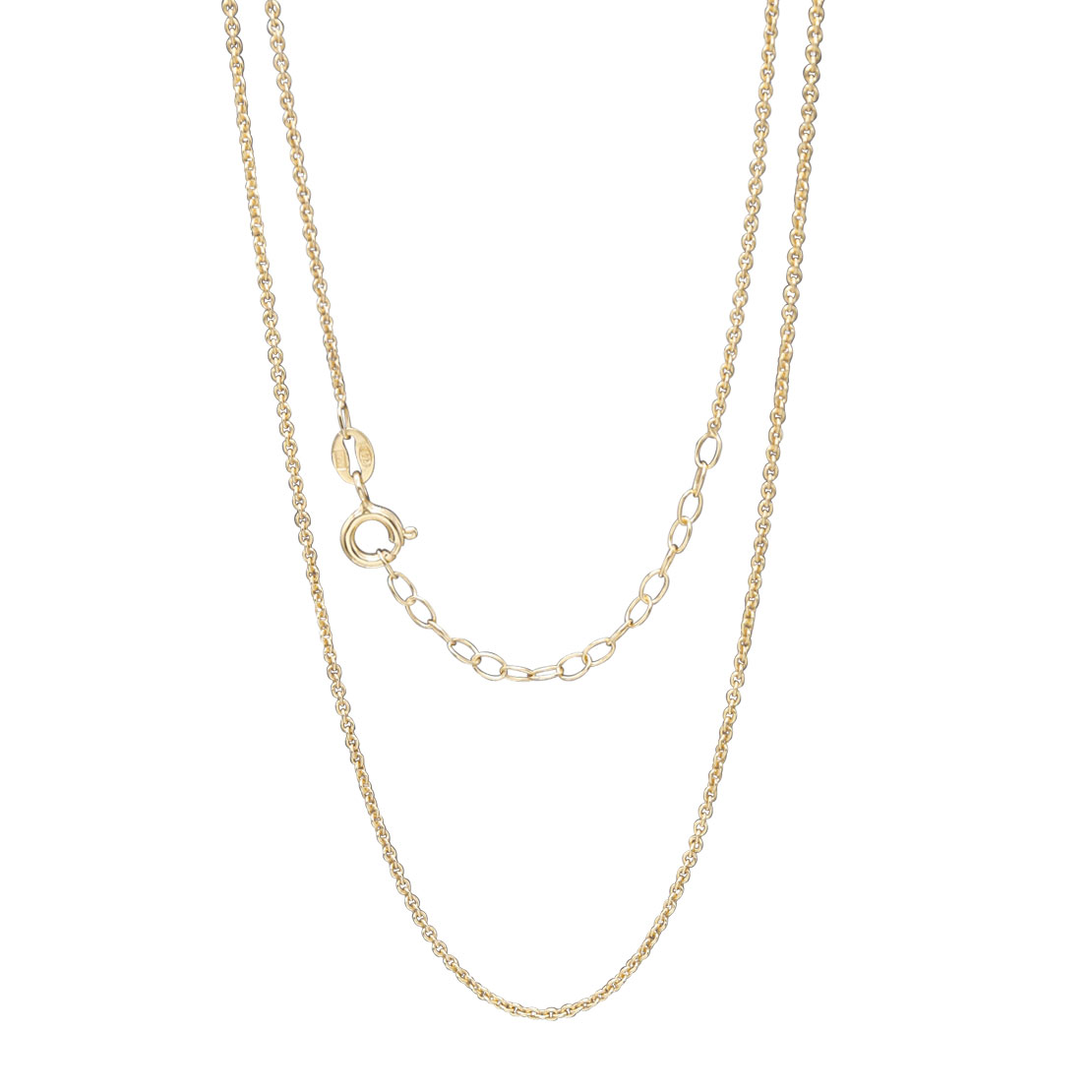Gold Plated Silver Trace Chain Necklace (16-24")
