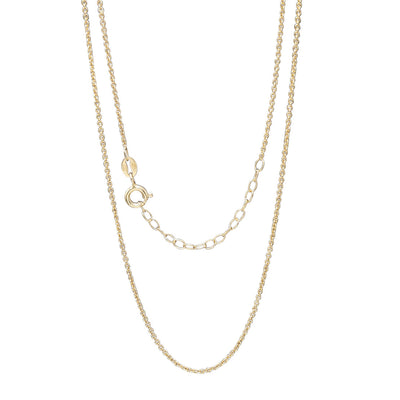 GOLD PLATED STERLING SILVER TRACE CHAIN MV1325G WHITE BACKGROUND