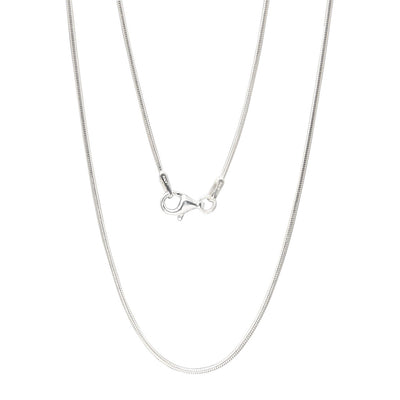 STERLING SILVER FINE SNAKE CHAIN TD025 WHITE BACKGROUND