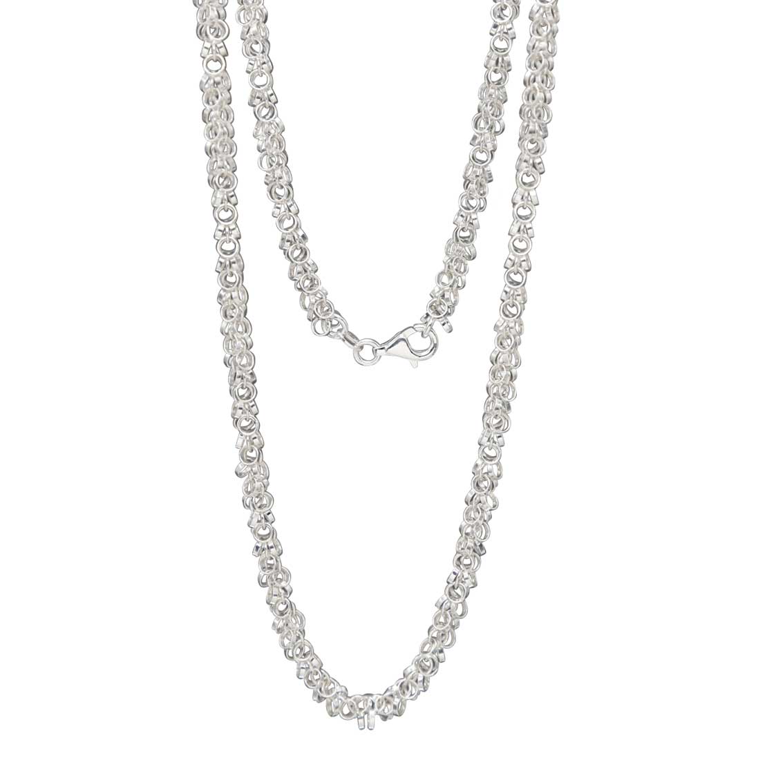 Sterling Silver Velvet Circles Necklace (18-24")
