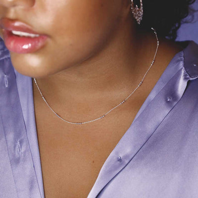 STERLING SILVER TRIPLE BALL NECKLACE MV1321N MODEL