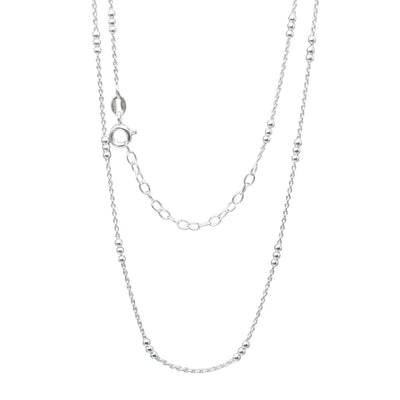 STERLING SILVER TRIPLE BALL NECKLACE MV1321N WHITE BACKGROUND