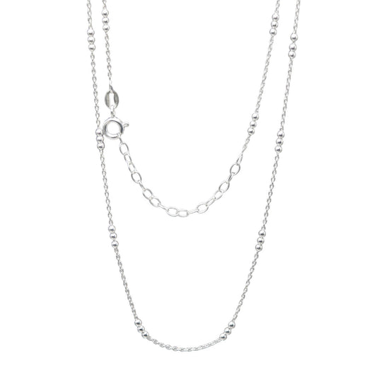 STERLING SILVER TRIPLE BALL NECKLACE MV1321N WHITE BACKGROUND