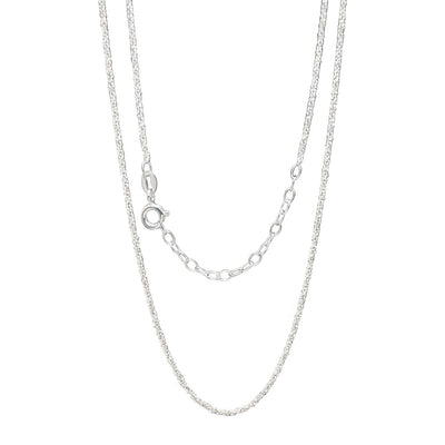STERLING SILVER MARGARITA DIAMOND CUT CHAIN MV1316N WHITE BACKGROUND