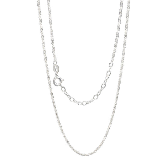 STERLING SILVER MARGARITA DIAMOND CUT CHAIN MV1316N WHITE BACKGROUND