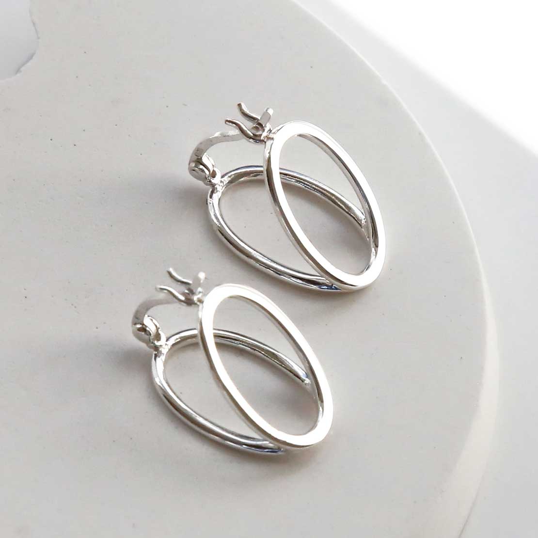 Sterling Silver Double Oval Loop Hoops