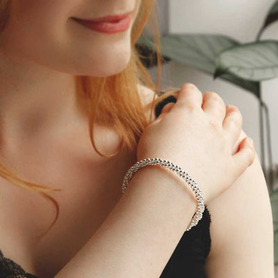 MD291 STERLING SILVER BOBA TWIST BANGLE