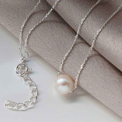 MK817 STERLING SILVER FRESH WATER PEARL NECKLACE 16 17.5 1110X1110