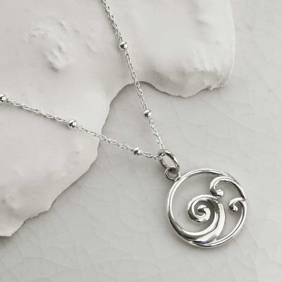 ML932 STERLING SILVER OCEAN WAVE NECKLACE belcher chain 1110X1110 2