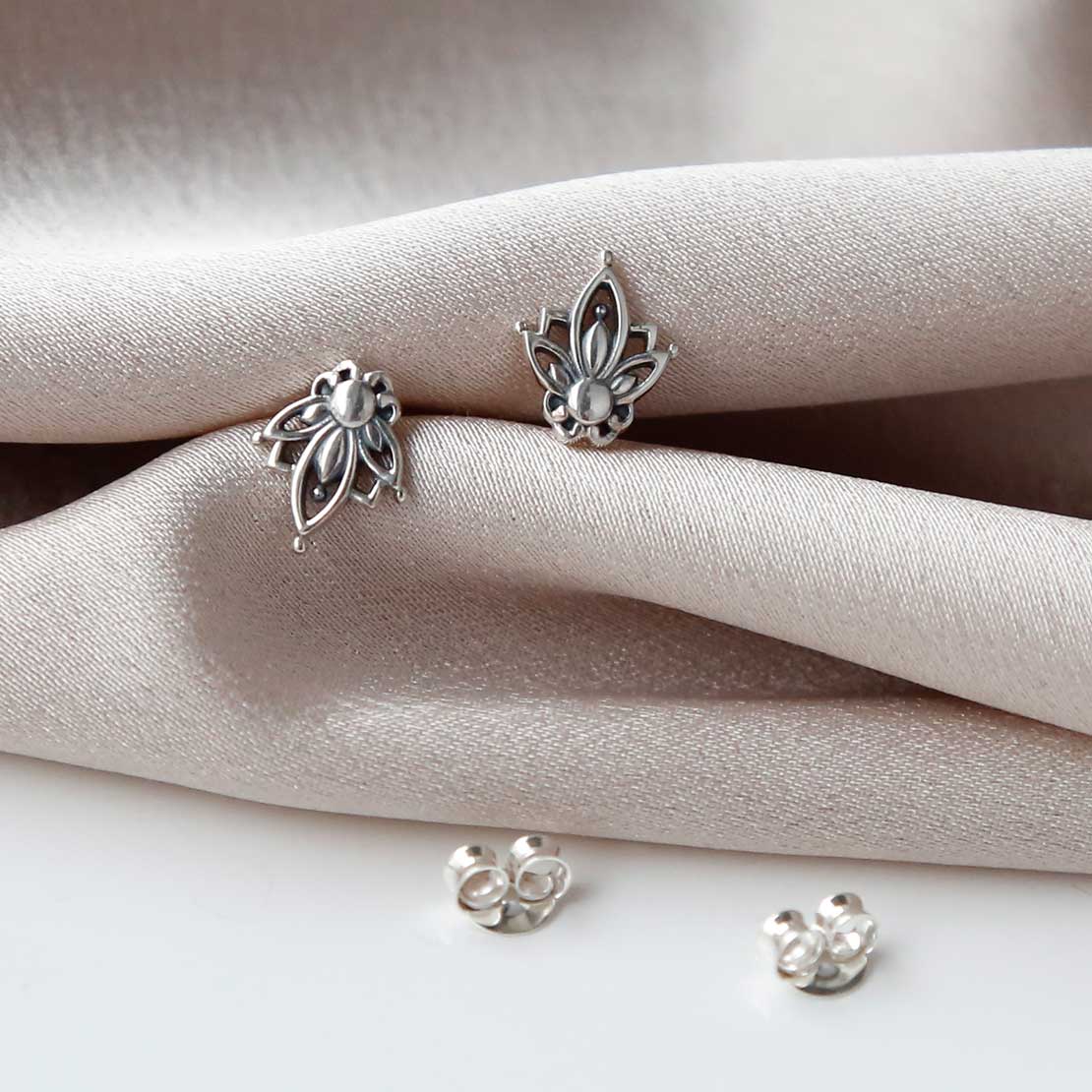 Sterling Silver Mini Botanical Studs
