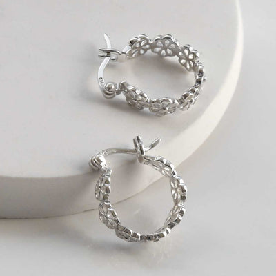 ML939 STERLING SILVER LACE FLOWER HOOPS 1110X1110 1