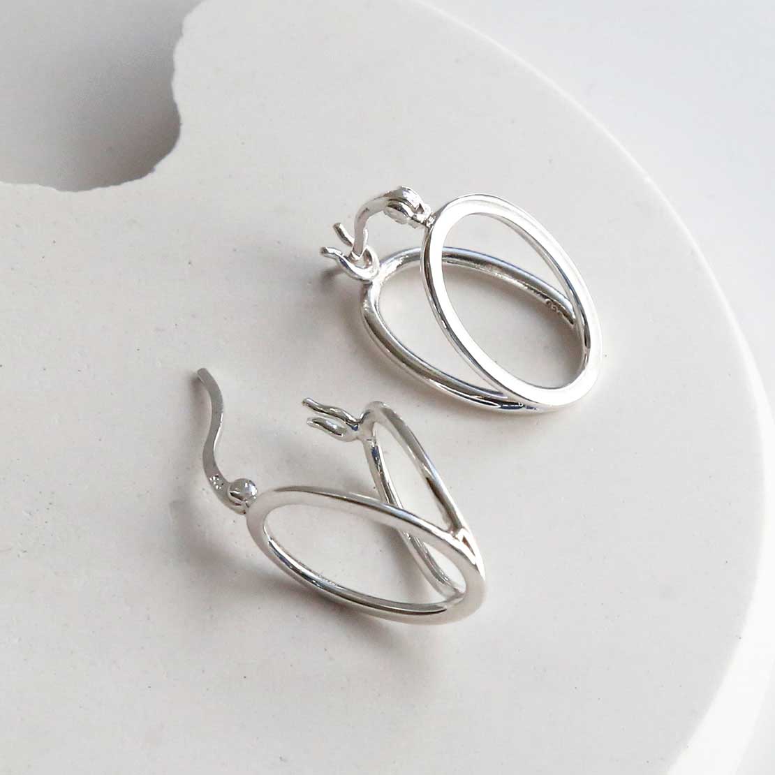 Sterling Silver Double Oval Loop Hoops