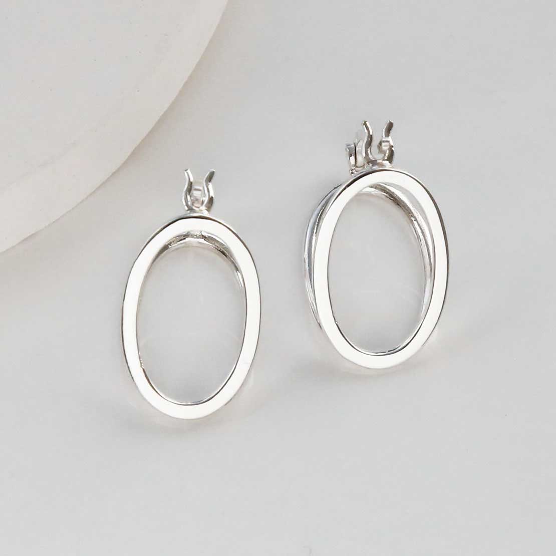 Sterling Silver Double Oval Loop Hoops