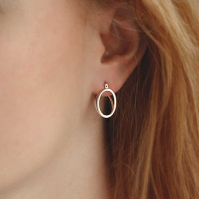 ML943 STERLING SILVER DOUBLE OVAL LOOP HOOPS MODEL SHOT 1110X1110 3 copy