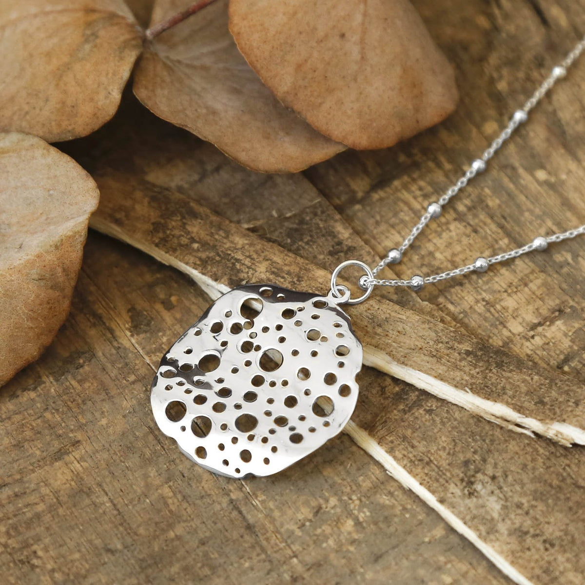 Sterling Silver Moon Crater Necklace