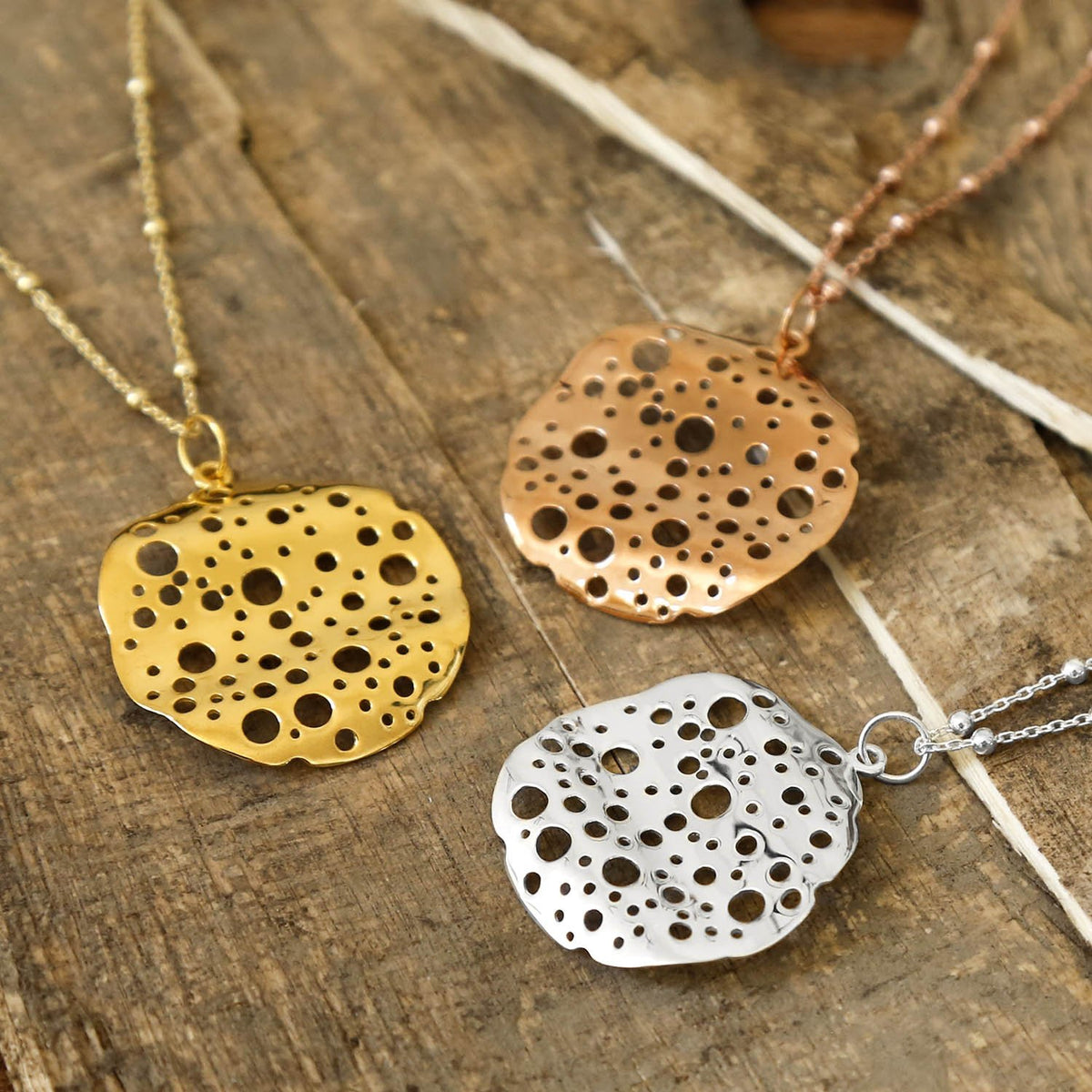 Sterling Silver Moon Crater Necklace