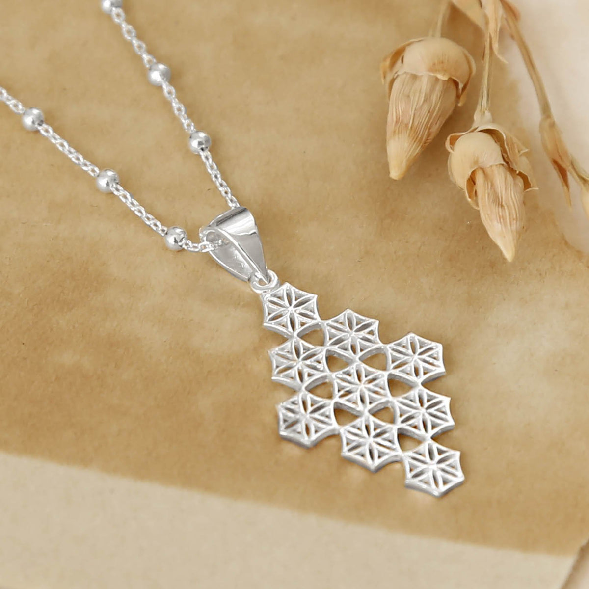 Sterling Silver Moroccan Tile Necklace