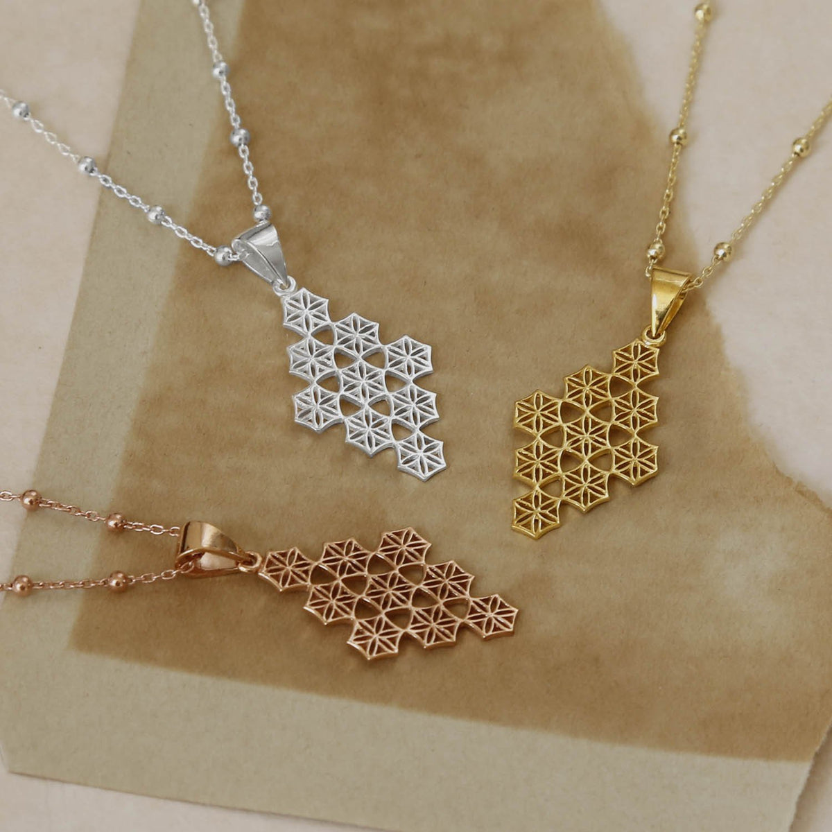 Sterling Silver Moroccan Tile Necklace