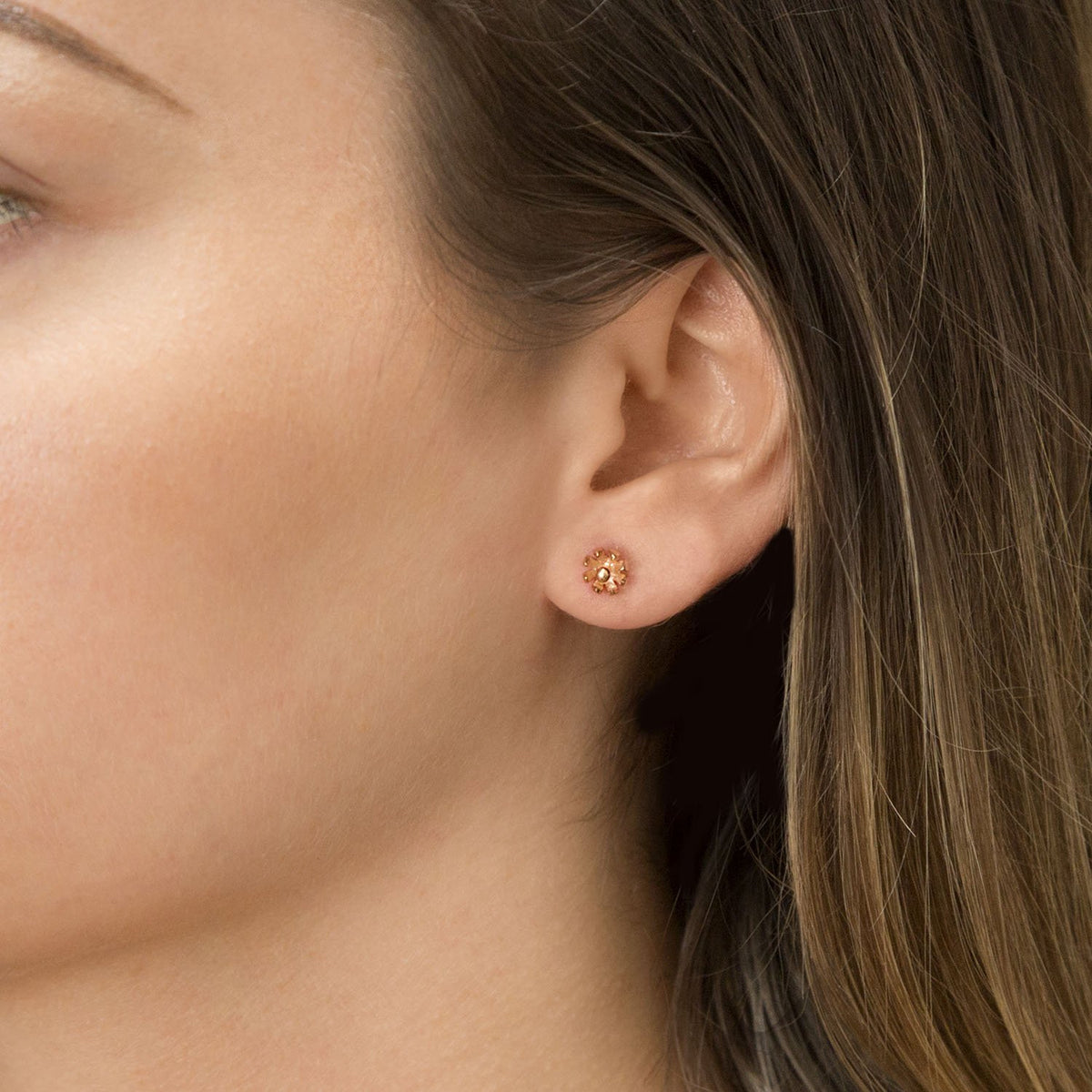 Rose Gold Plated Tiny Flower Studs
