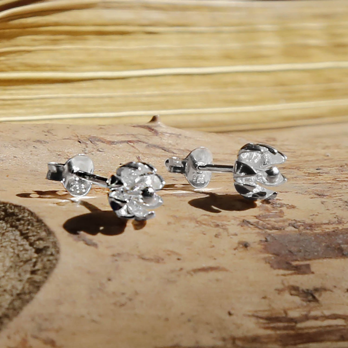 Sterling Silver Tiny Flower Studs