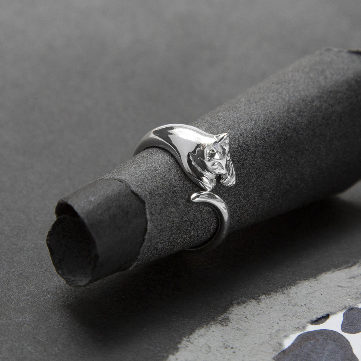 Sterling Silver Adjustable Cat Ring