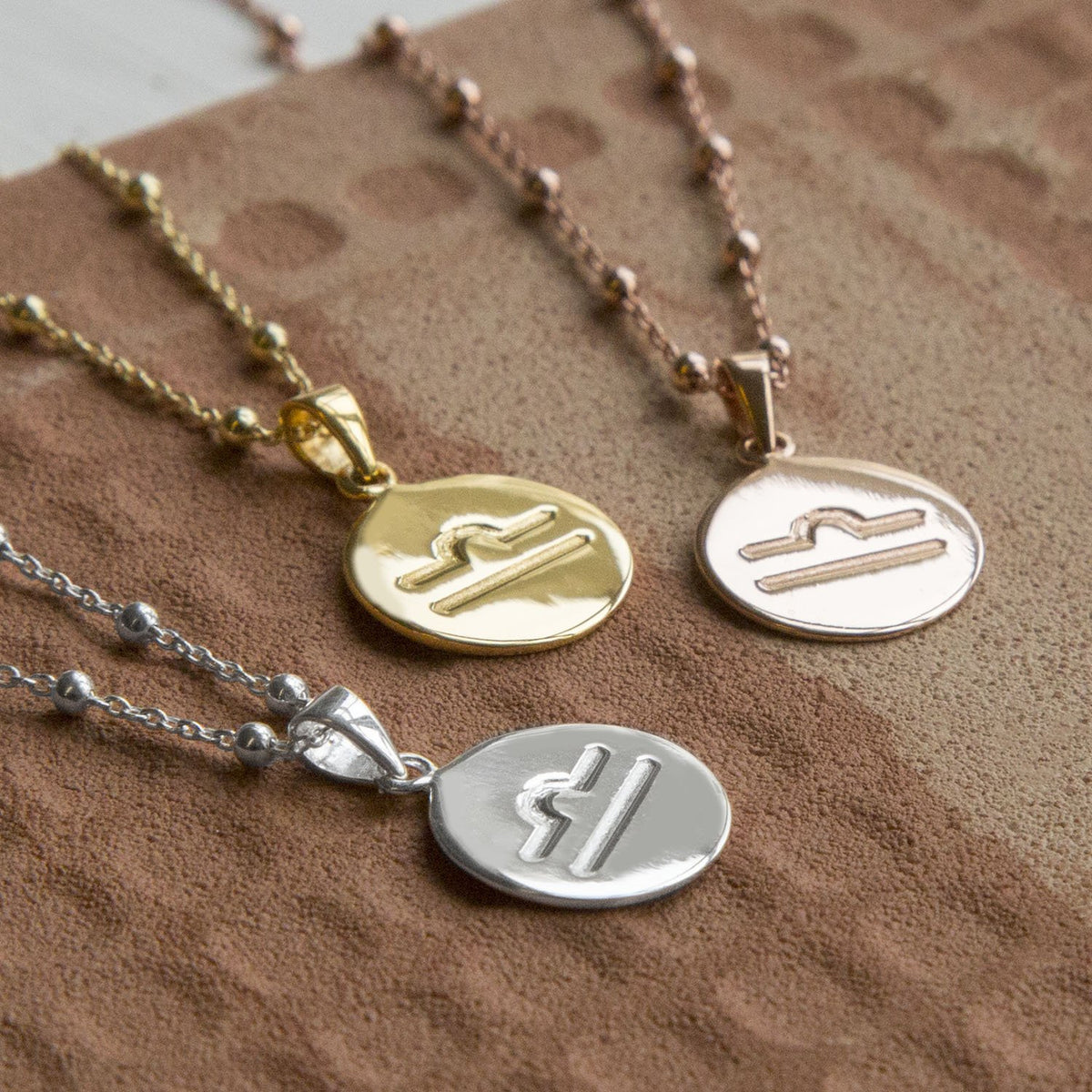 Sterling Silver Libra Star Sign Necklace