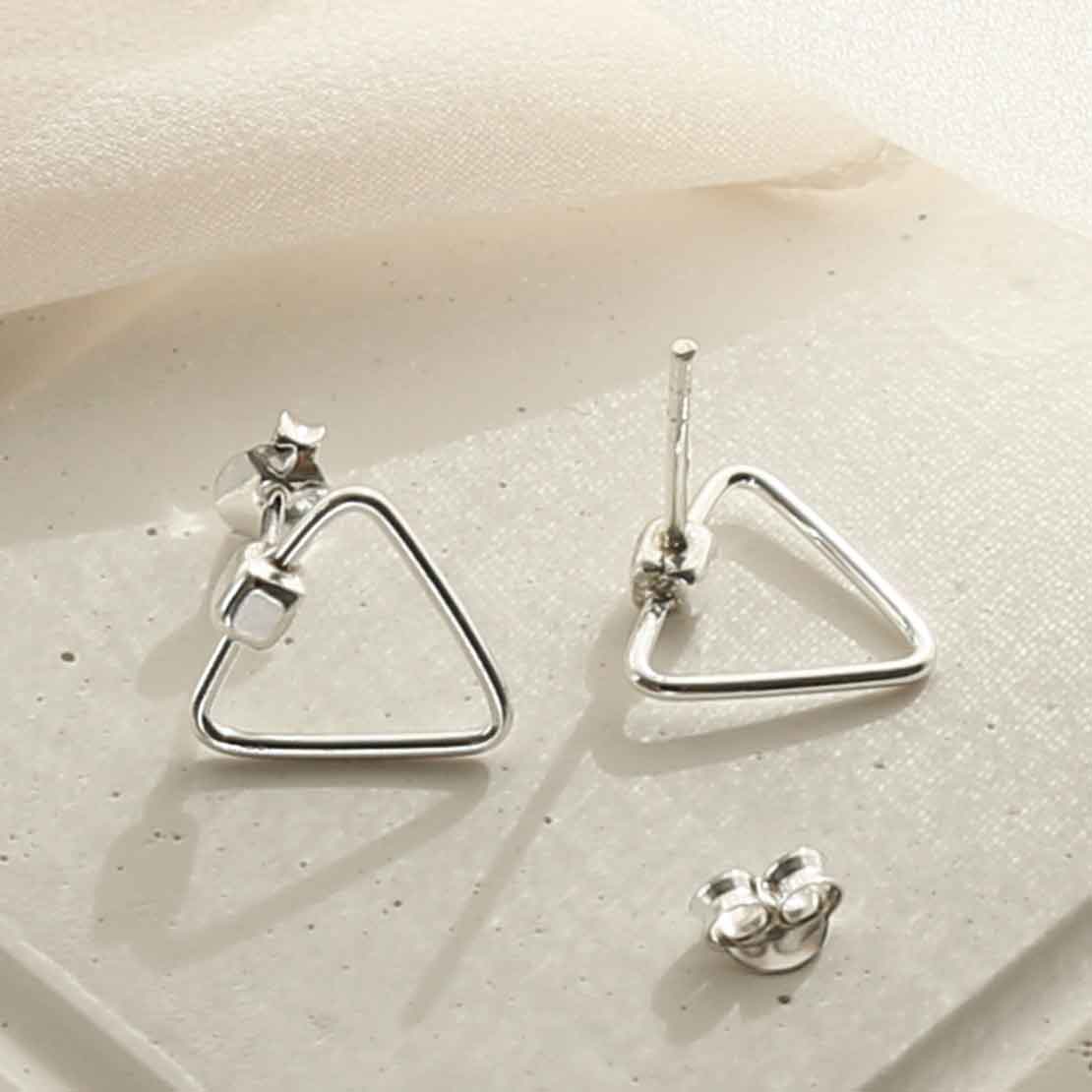 Sterling Silver Triangle Studs