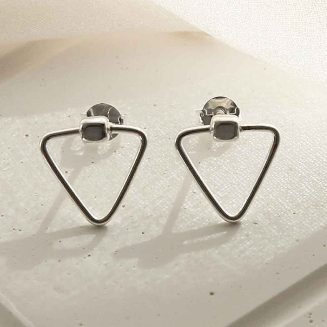 Sterling Silver Triangle Studs