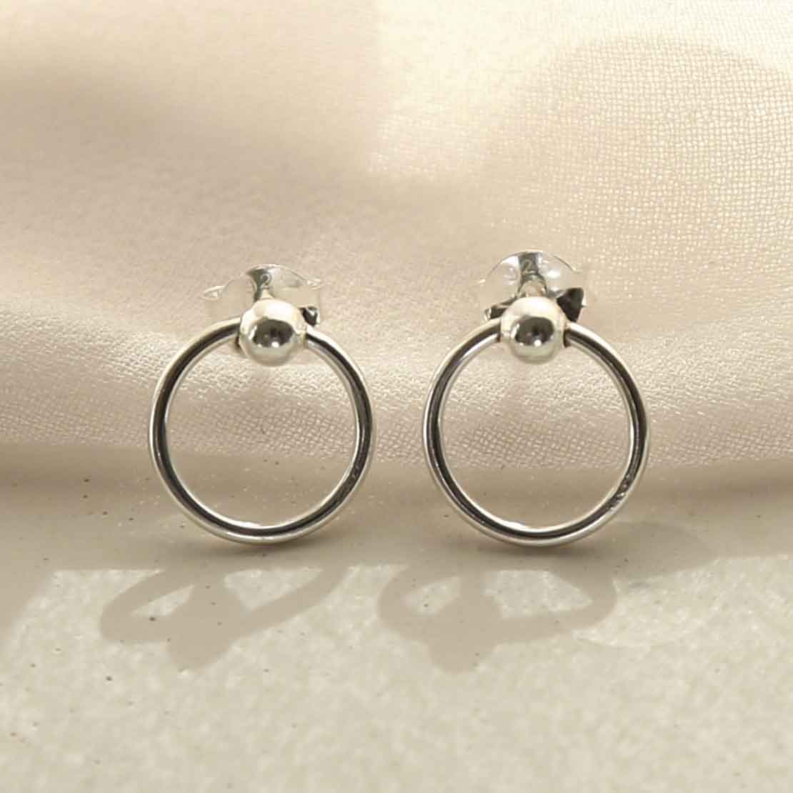 Sterling Silver Circle Studs
