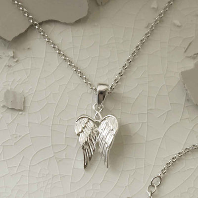 ME513P STERLING SILVER CHERUB WINGS NECKLACE 2