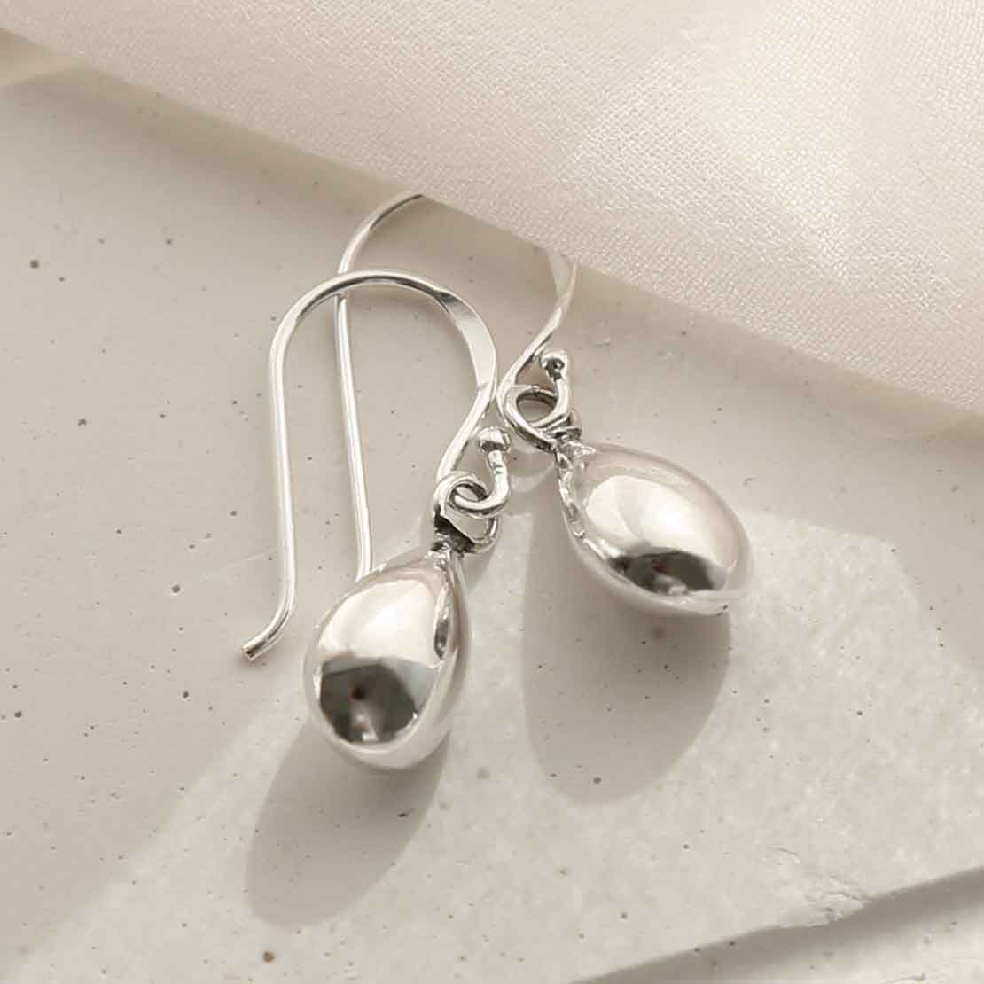 Sterling Silver Teardrop Dangly Earrings