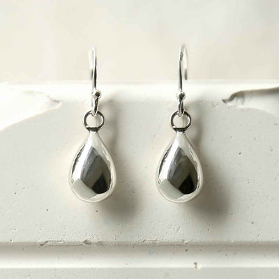 ME514 STERLING SILVER TEARDROP DANGLY EARRINGS 3