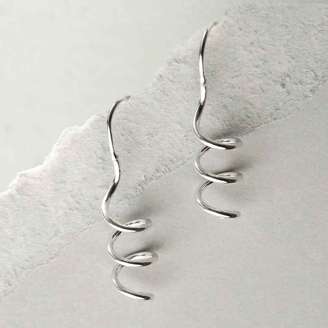 Sterling Silver Bold Coil Drop Earrings