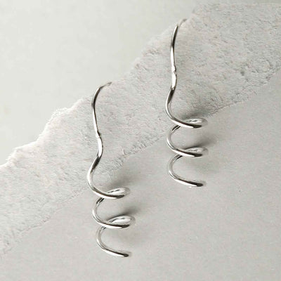ME515 STERLING SILVER BOLD COIL DROP EARRINGS 1