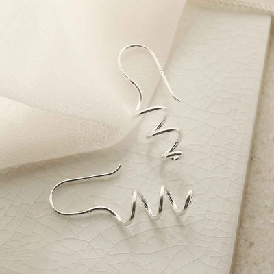 ME515 STERLING SILVER BOLD COIL DROP EARRINGS 3