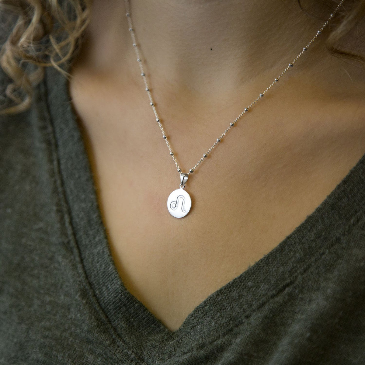 Sterling Silver Leo Star Sign Necklace