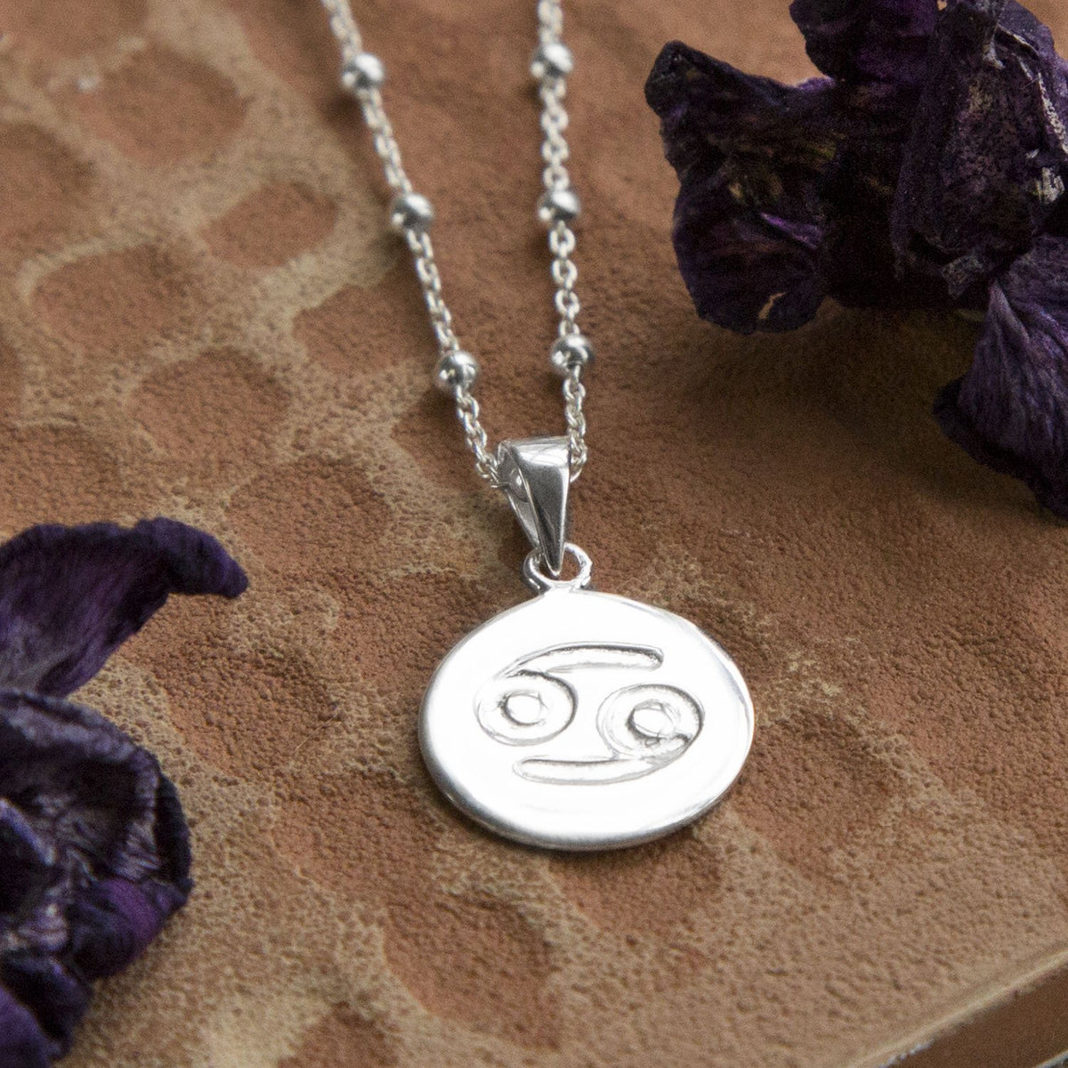 Sterling Silver Cancer Star Sign Necklace