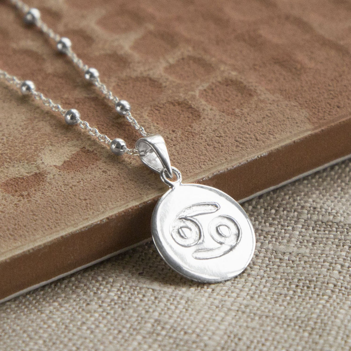 Sterling Silver Cancer Star Sign Necklace