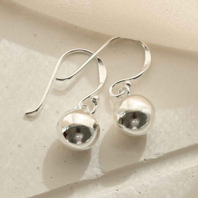 ME516 STERLING SILVER BALL DANGLY EARRINGS 2