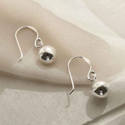 ME516 STERLING SILVER BALL DANGLY EARRINGS 3
