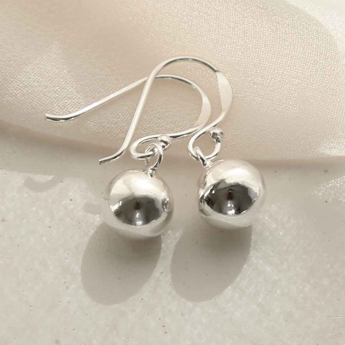 Sterling Silver Ball Dangly Earrings