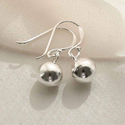 ME516 STERLING SILVER BALL DANGLY EARRINGS 4
