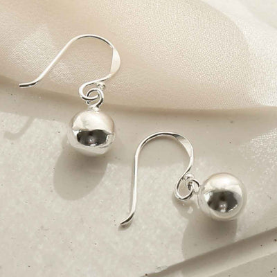 ME516 STERLING SILVER BALL DANGLY EARRINGS 5