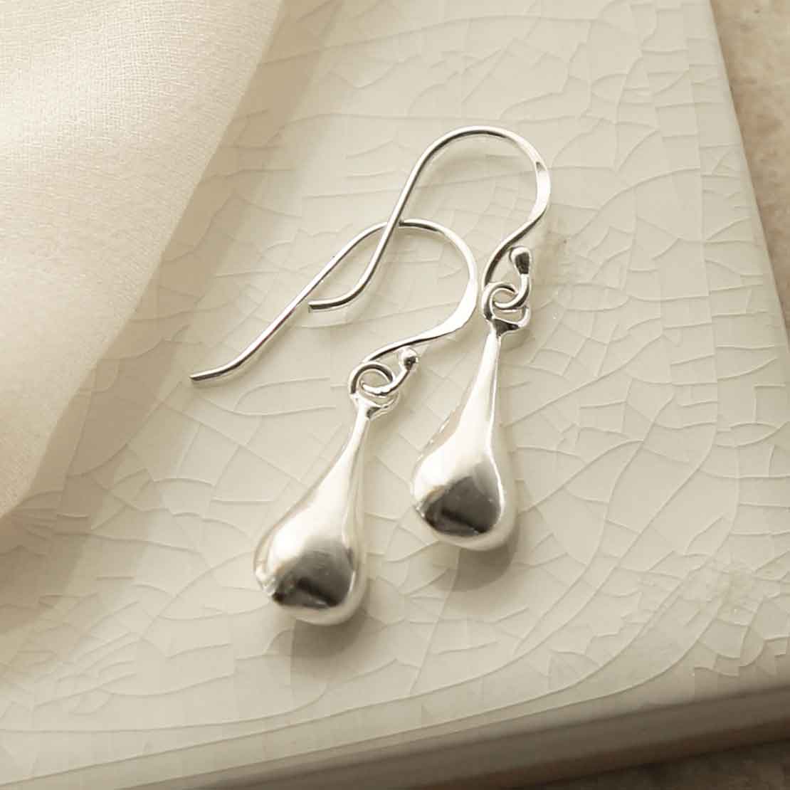 Sterling Silver Mini Liquid Dangly Earrings