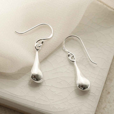 ME519 STERLING SILVER MINI LIQUID DANGLY EARRINGS 3